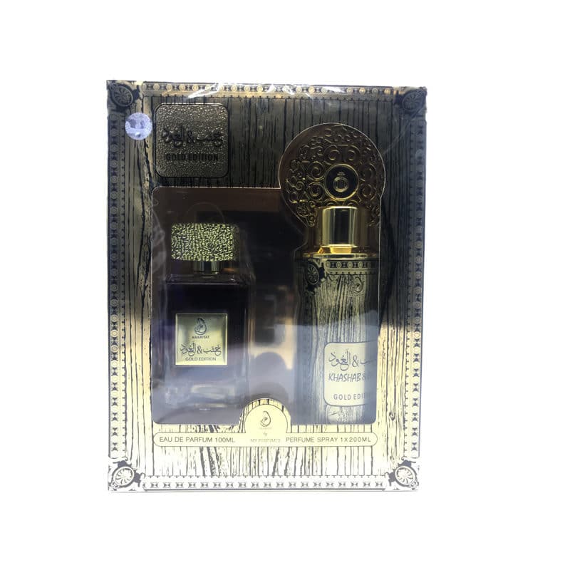Coffret Cadeau Khashab & Oud Gold Edition Eau De Parfum 100 ml + Déodorant 200 ml My Perfumes1
